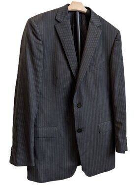 Z Zegna "City" Charcoal Pinstripe 100% Wool Suit Jacket | Size 42R